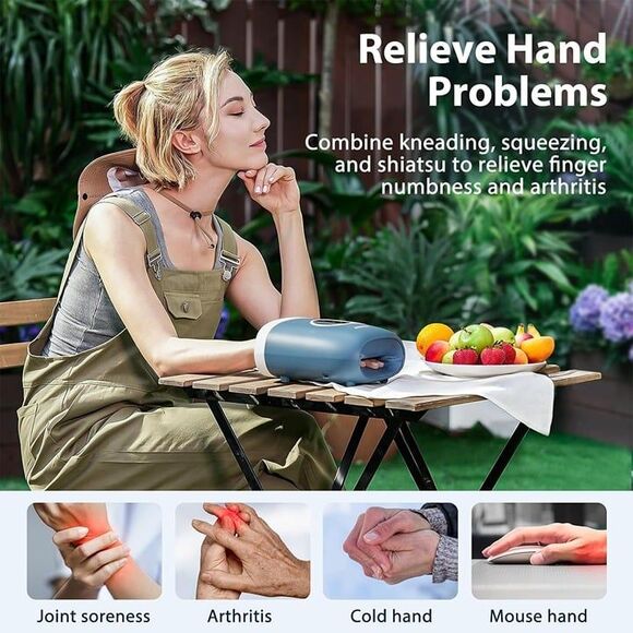 CINCOM Upgraded Cordless Hand Massager with Heat and Compression CM-088H - New - Picture 5 of 7